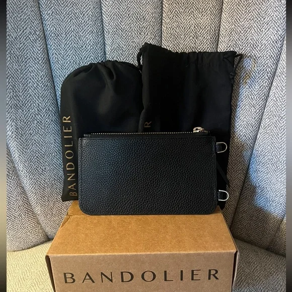 Bandolier Emma Crossbody iPhone 13 Pro Max + Minimal Pouch. Black/Gold. - Picture 5 of 11